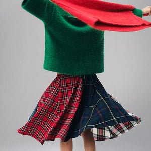 Skirt- Plaid Panel Swing