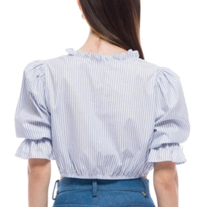 Crop Top- Shirting Stripe