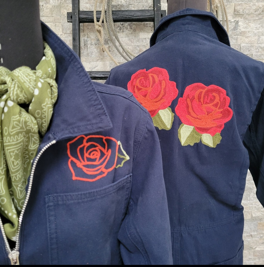 Coverall- Chainstitched Roses (sz.M)