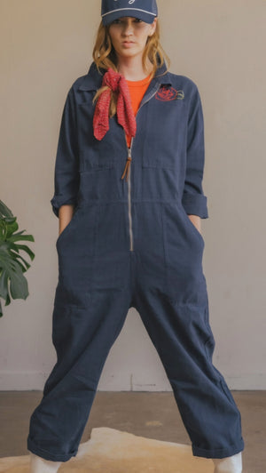 Coverall- Chainstitched Roses (sz.M)