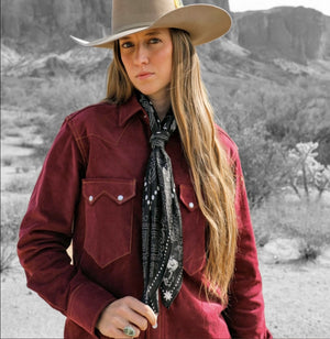 The Highwayman- Long Sleeve Oxblood Corduroy Western Shirt