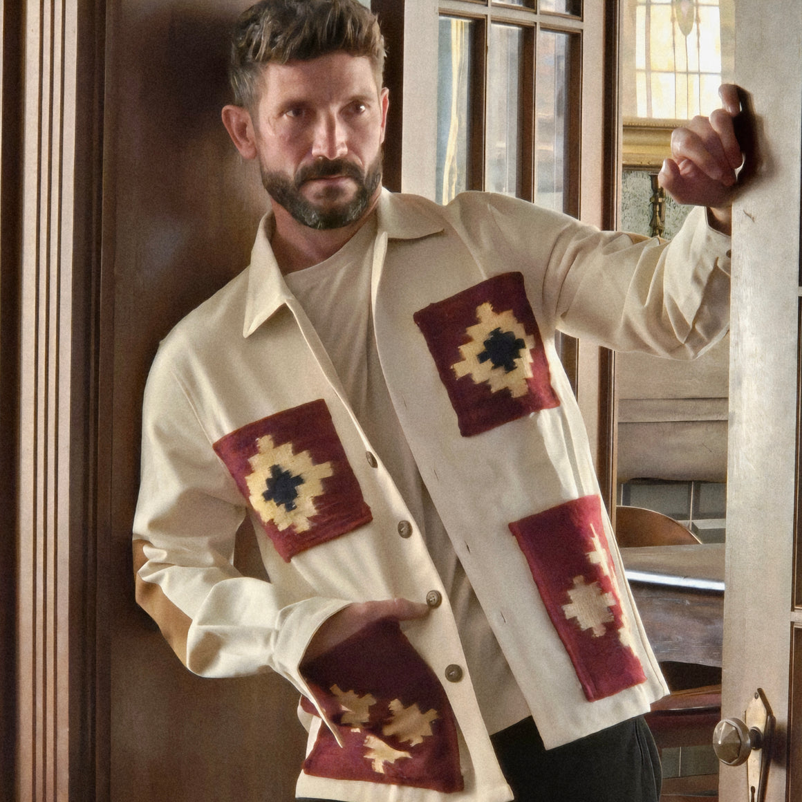 Tapestry Jacket- Denim Southwest Blanket
