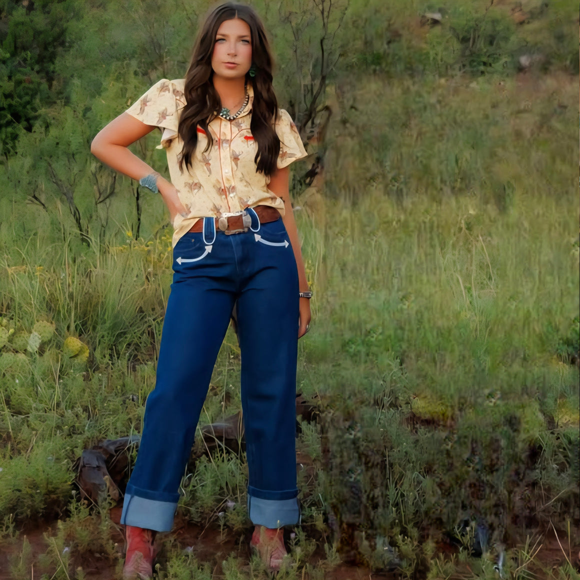 Jean-Indigo Denim Smile Pocket