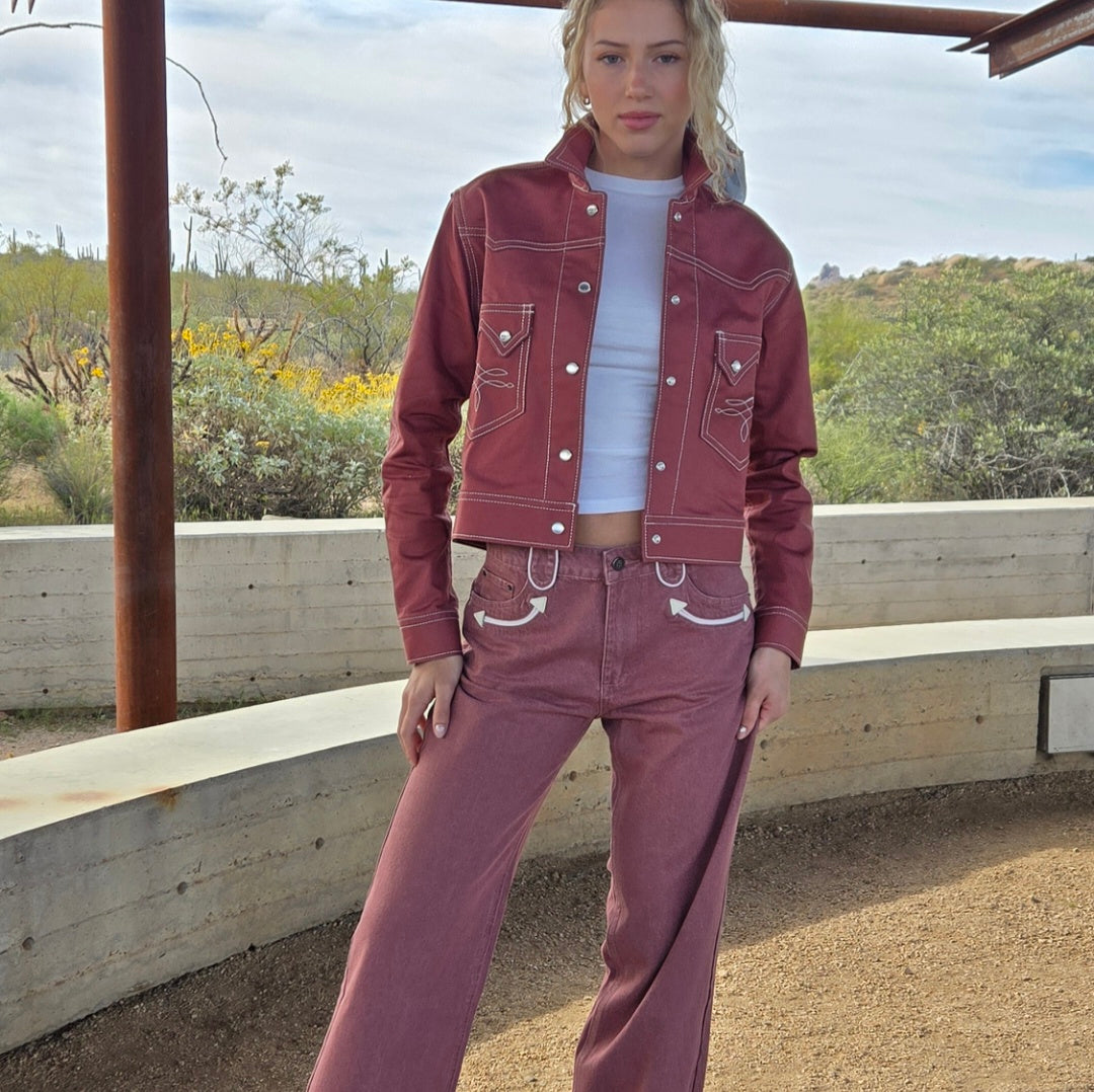 Jean-Rose Denim Smile Pocket