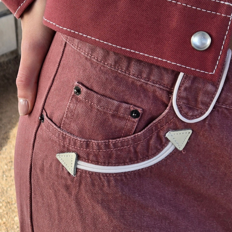 Jean-Rose Denim Smile Pocket