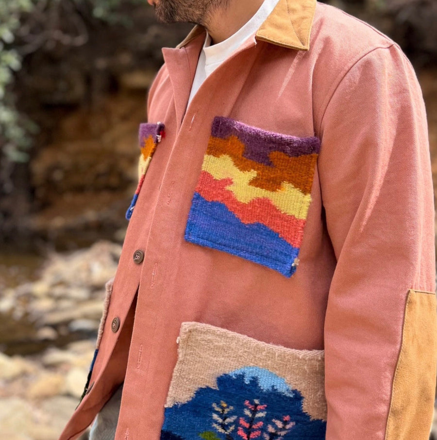 Tapestry Jacket- Denim Lupines