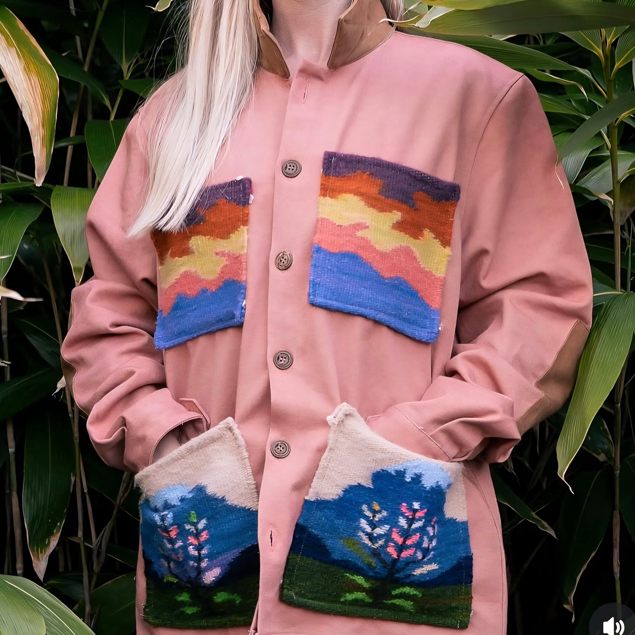 Tapestry Jacket- Denim Lupines