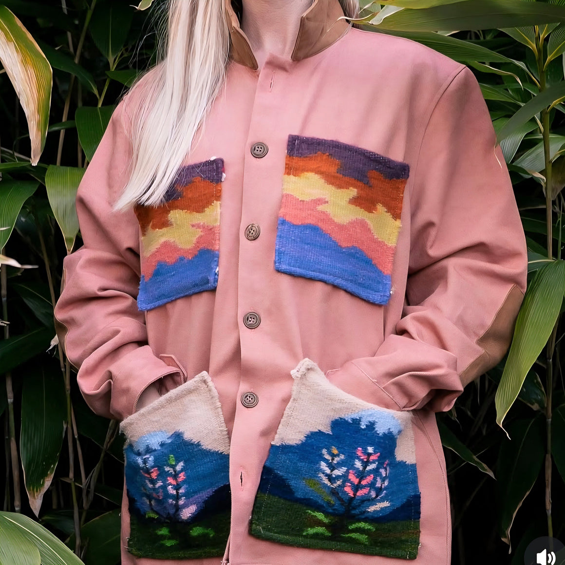 Tapestry Jacket- Denim Lupines