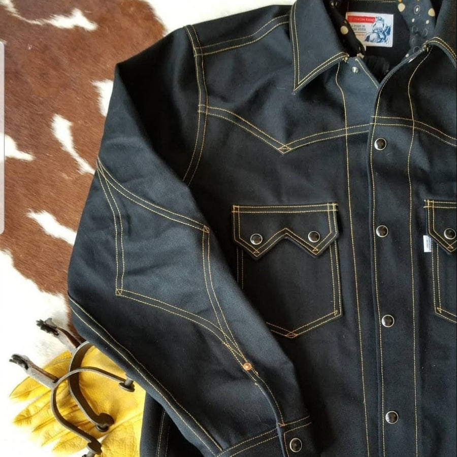 Jack Of Diamonds- Men's Black Selvedge Denim Jacket
