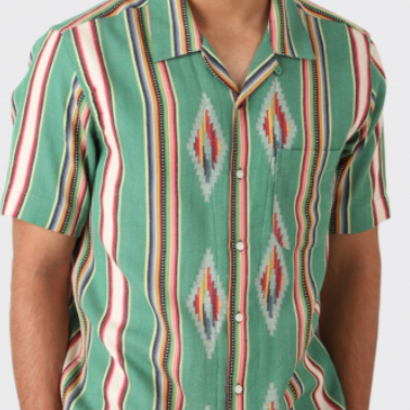 Camp Shirt- Short Sleeve Southwest Woven (trq)