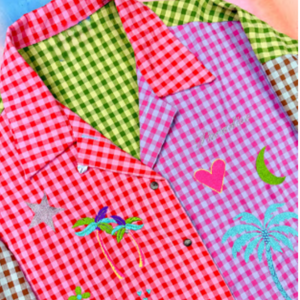Blouse- Embroidered Vacation (Multi Check)