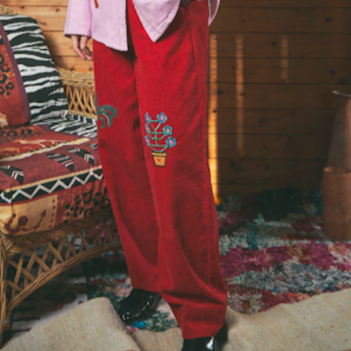 Pant- Corduroy Embroidered