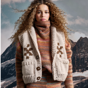 Heritage Vest- Handknit (Biscuit)