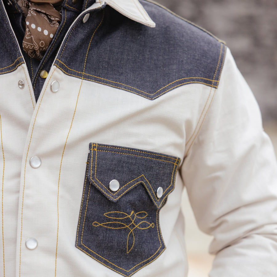 The Liberty- Men's Indigo/Natural Selvedge Denim Jacket