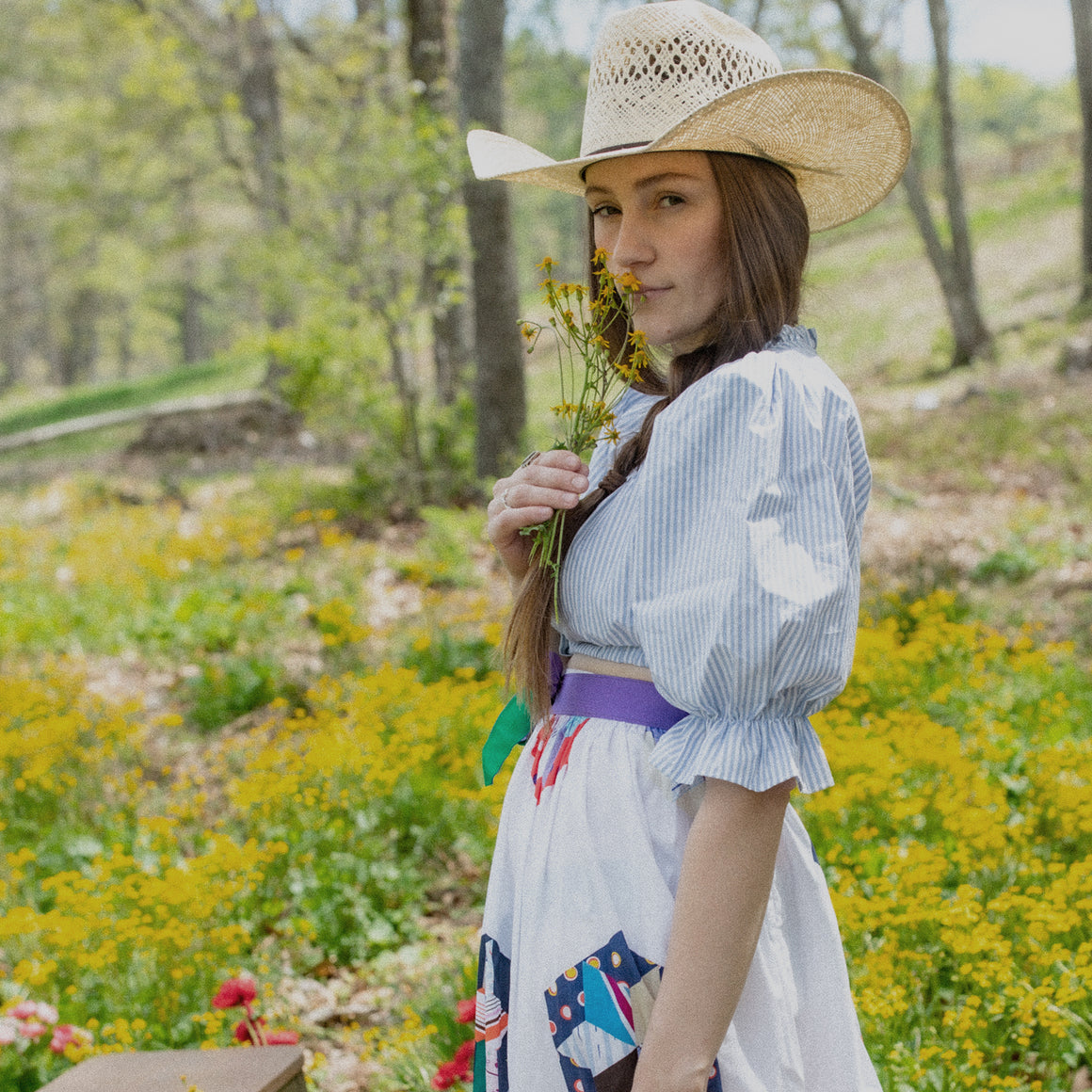 Crop Top- Shirting Stripe