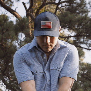 Ball Cap- Retro American Flag Denim