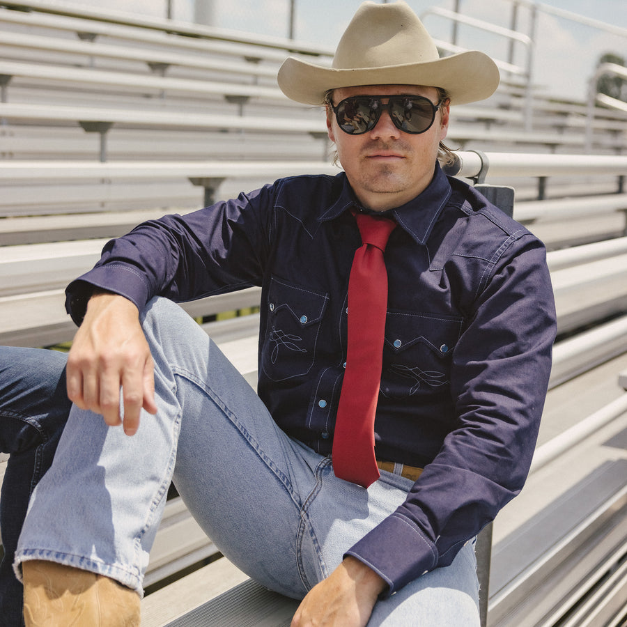 The Highwayman- Men's deep Indigo Selvedge Western Shirt