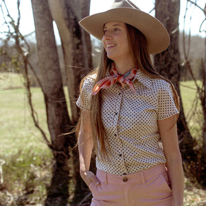Dolly- Women's Mini Dot Short Sleeve Shirt