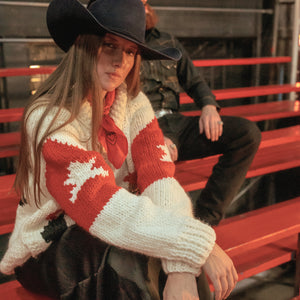 Cardigan- Handknit Cowboy Cardi (Snow)
