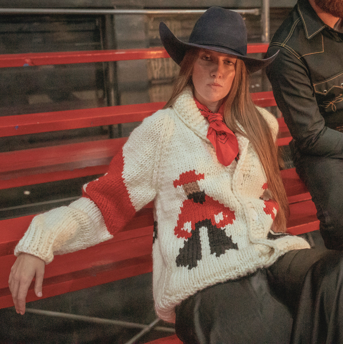 Cardigan- Handknit Cowboy Cardi (Snow)