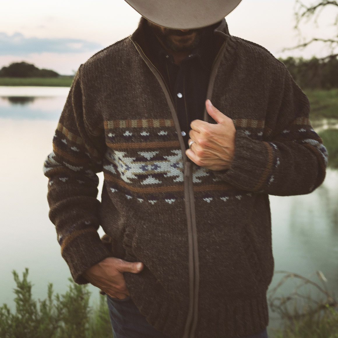 Sweater- Men's Handknit Santa Fe Cardigan