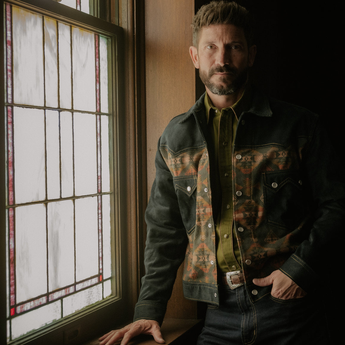 Jack Of Diamonds- SPECIAL EDITION Southwest Flannel/Denim Jacket (Pine)