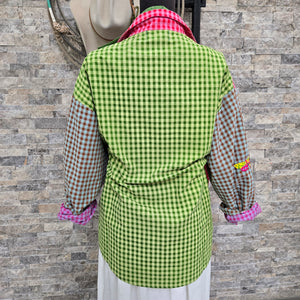 Blouse- Embroidered Vacation (Multi Check)