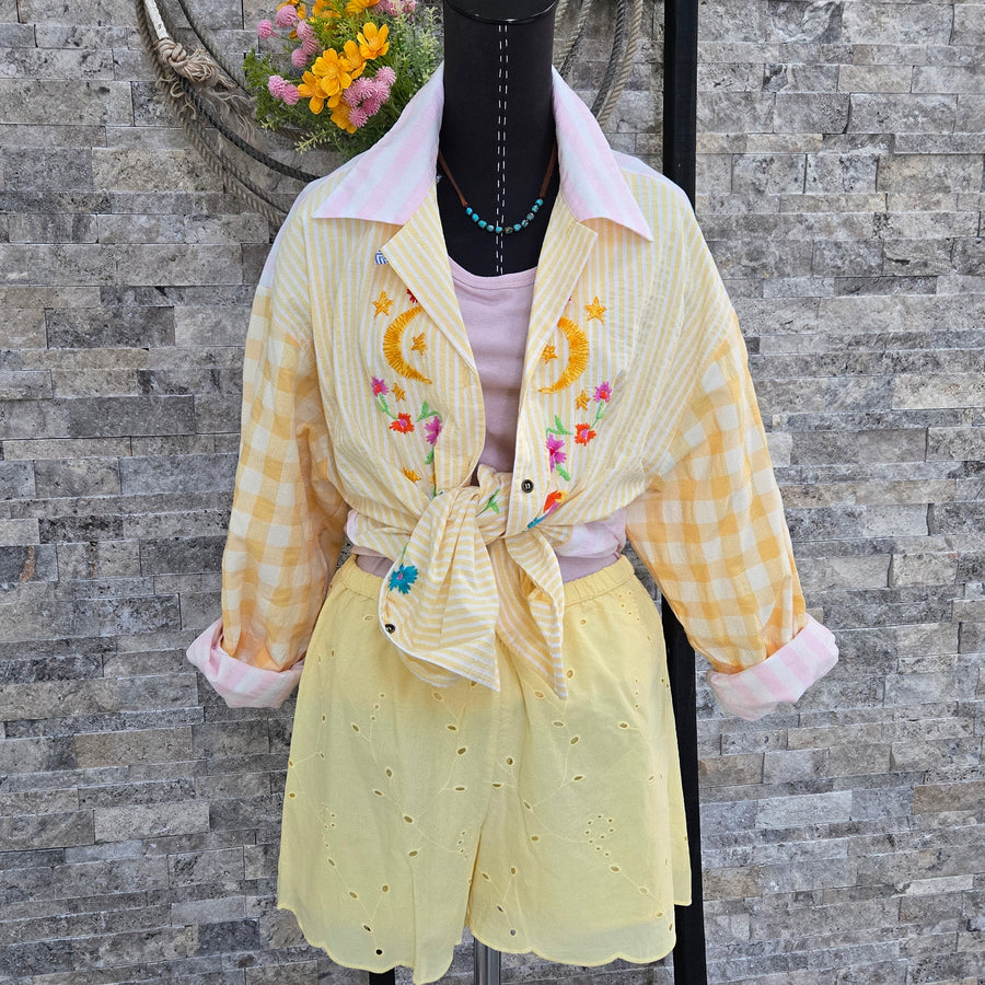 Blouse- Embroidered Gardenia (Sunny)