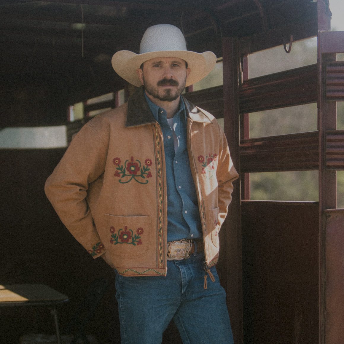 Work Jacket- Canvas Vintage Western Embroidery