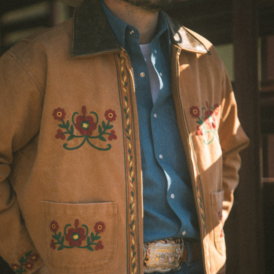 Work Jacket- Canvas Vintage Western Embroidery