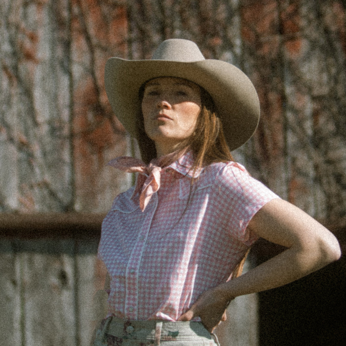 Reba- Women's Pink Gingham Short Sleeve Shirt