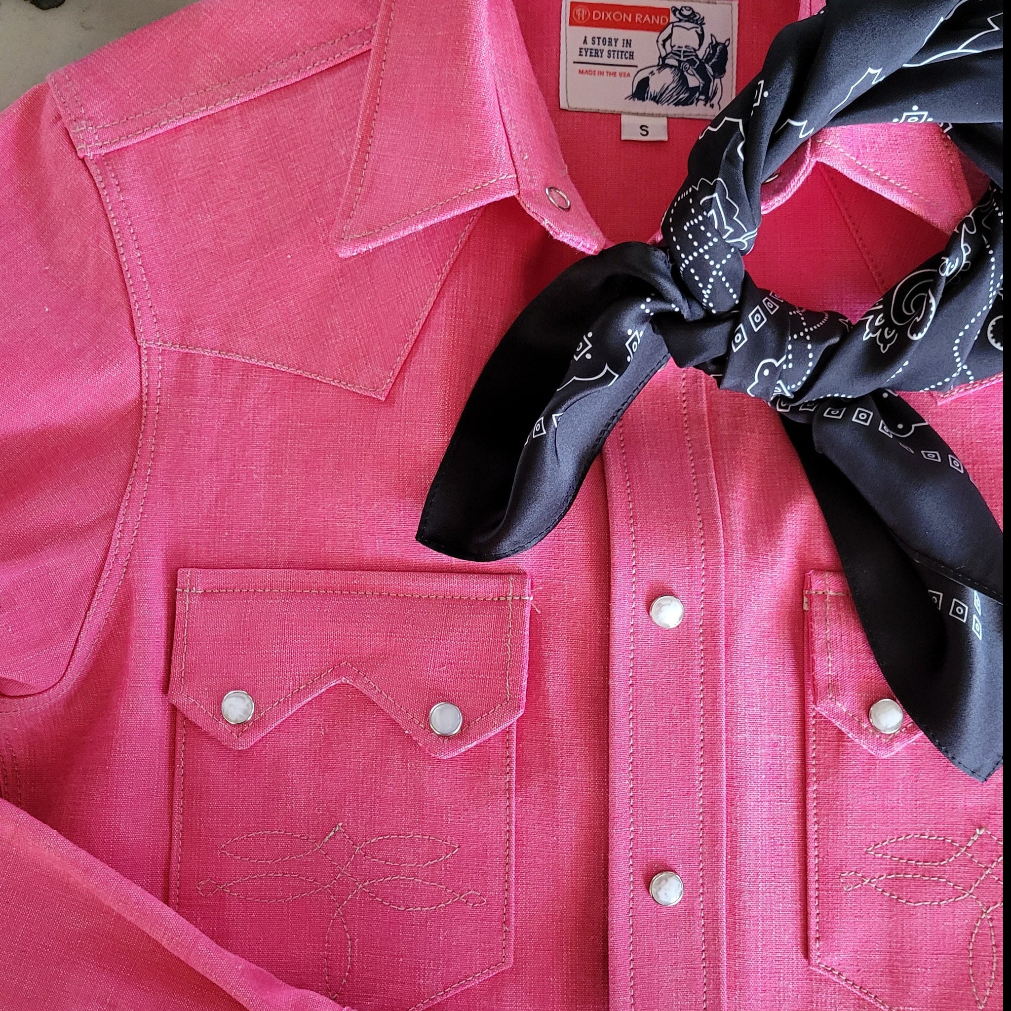 Highwayman- Men's Dark Pink Selvedge Western Shirt - Dixon Rand Highwayman- Men's Dark Pink Selvedge Western Shirt - Dixon Rand