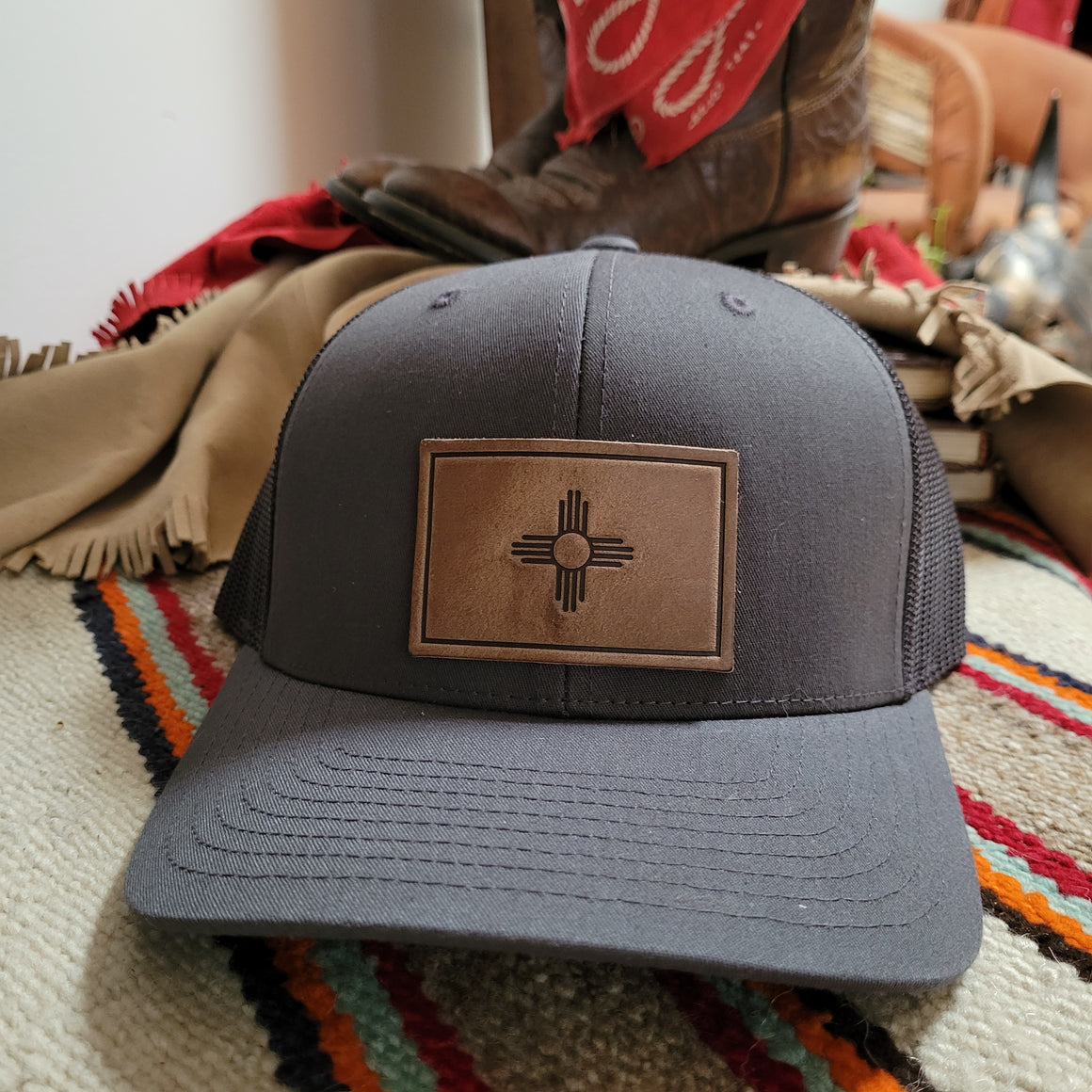 Ball Cap- Zia Leather Patch