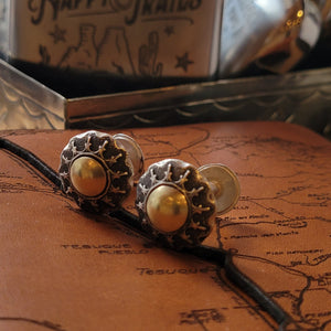 Cufflinks- Sterling/Brass Concho