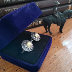 Cufflinks- Sterling/Turquoise Concho