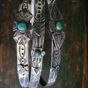Hatband- Sterling and Turquoise Thunderbird