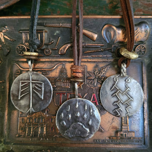 Necklace- White Copper Medallion Lariat