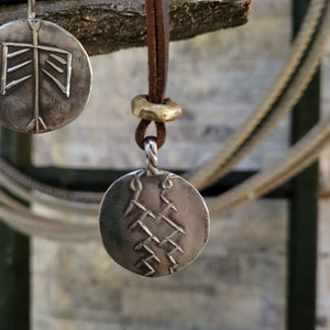 Necklace- White Copper Medallion Lariat