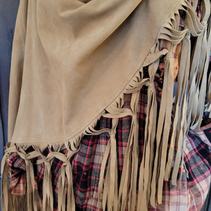 Shawl- Suede Knotted Fringe