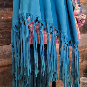 Shawl- Suede Knotted Fringe