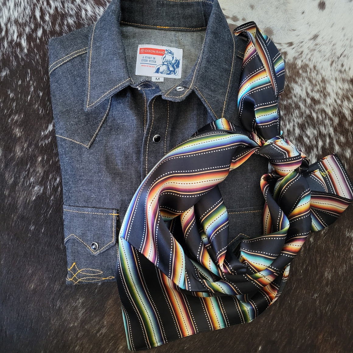 Range Bandana- Black Serape Silk