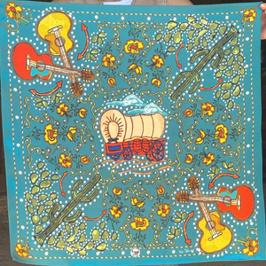 Bandana- Retro Cowboy Silk (trq)