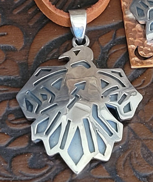 Pendant Necklace- Large Silver Thunderbird