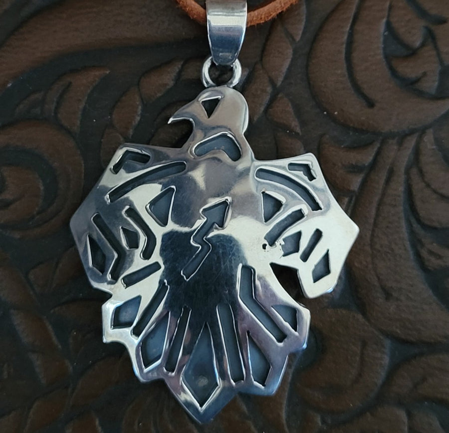 Pendant Necklace- Large Silver Thunderbird