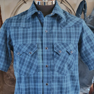 Highwayman- Men's Short Sleeve Indigo Plaid Shirt