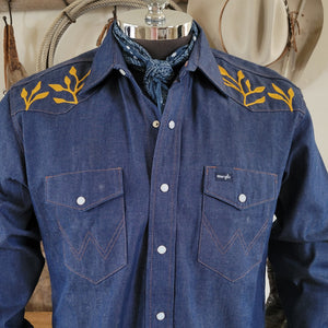 Vintage Western Shirt- Chainstitched Wrangler Denim #1