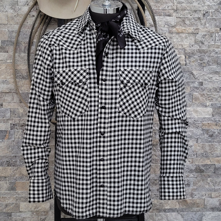 Checkmate- Men's Gingham Check Western Shirt