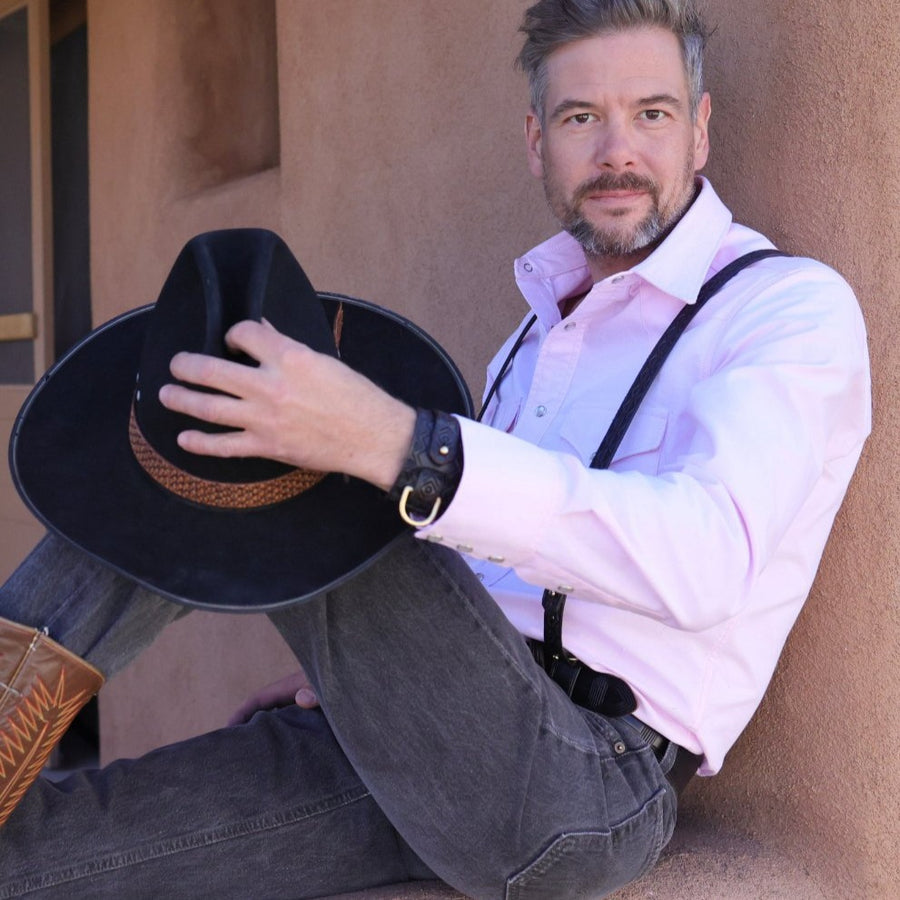 The Cattleman- Men's Pink Oxford Western Shirt