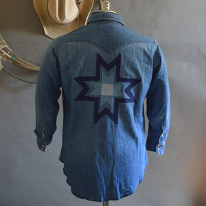 Vintage Shirt- Barnyard Blues Wrangler Western Denim #1