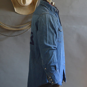 Vintage Shirt- Barnyard Blues Wrangler Western Denim #1